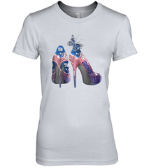 NFL New York Giants High Heel Butterfly Rhinestone Tide Women's The Boyfriend Tee - NFLFanGift