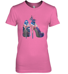 NFL New York Giants High Heel Butterfly Rhinestone Tide Women's The Boyfriend Tee - NFLFanGift