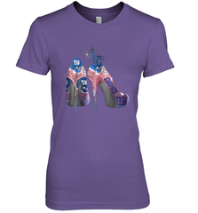 NFL New York Giants High Heel Butterfly Rhinestone Tide Women's The Boyfriend Tee - NFLFanGift