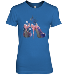 NFL New York Giants High Heel Butterfly Rhinestone Tide Women's The Boyfriend Tee - NFLFanGift