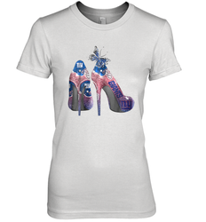NFL New York Giants High Heel Butterfly Rhinestone Tide Women's The Boyfriend Tee - NFLFanGift