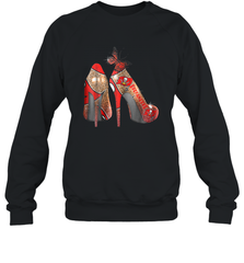 NFLTampa Bay Buccaneers High Heel Butterfly Rhinestone Tide Crewneck Sweatshirt - NFLFanGift