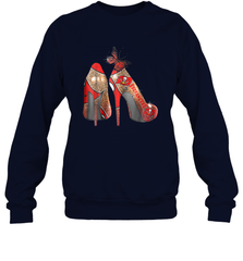 NFLTampa Bay Buccaneers High Heel Butterfly Rhinestone Tide Crewneck Sweatshirt - NFLFanGift