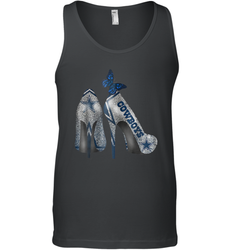 NFL Dallas Cowboys High Heel Butterfly Rhinestone Tide Tank Top - NFLFanGift