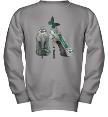 NFL Green Bay Packers Rhinestone High Heels Youth Sweatshirt - NFLFanGift