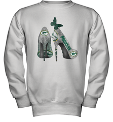 NFL Green Bay Packers Rhinestone High Heels Youth Sweatshirt - NFLFanGift