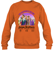 Signatures The Happiness Begins Jonas Brothers Shirt Crewneck Sweatshirt - NFLFanGift
