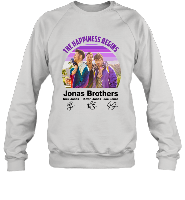 Signatures The Happiness Begins Jonas Brothers Shirt Crewneck Sweatshirt - NFLFanGift