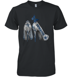 NFL Dallas Cowboys High Heel Butterfly Rhinestone Tide Men's Premium T-Shirt - NFLFanGift