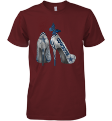 NFL Dallas Cowboys High Heel Butterfly Rhinestone Tide Men's Premium T-Shirt - NFLFanGift