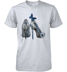 NFL Dallas Cowboys High Heel Butterfly Rhinestone Tide Men's Premium T-Shirt - NFLFanGift
