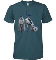 NFL Dallas Cowboys High Heel Butterfly Rhinestone Tide Men's Premium T-Shirt - NFLFanGift