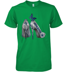 NFL Dallas Cowboys High Heel Butterfly Rhinestone Tide Men's Premium T-Shirt - NFLFanGift