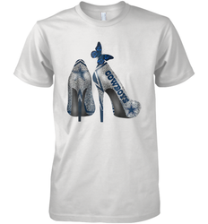 NFL Dallas Cowboys High Heel Butterfly Rhinestone Tide Men's Premium T-Shirt - NFLFanGift