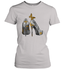 NFL New Orleans Saints High Heel Butterfly Rhinestone Tide Women's T-Shirt - NFLFanGift
