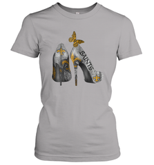 NFL New Orleans Saints High Heel Butterfly Rhinestone Tide Women's T-Shirt - NFLFanGift
