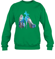 NFL Detroit Lions High Heel Butterfly Rhinestone Tide Crewneck Sweatshirt - NFLFanGift