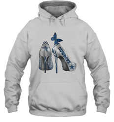 NFL Dallas Cowboys High Heel Butterfly Rhinestone Tide Hoodie - NFLFanGift