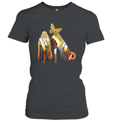 Washington Redskins High Heel Butterfly Rhinestone Tide Women's T-Shirt - NFLFanGift