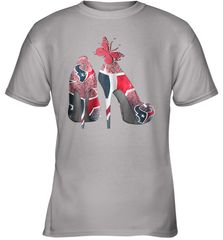 NFL Houston Texans High Heel Butterfly Rhinestone Tide Youth T-Shirt - NFLFanGift
