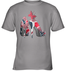 NFL Houston Texans High Heel Butterfly Rhinestone Tide Youth T-Shirt - NFLFanGift