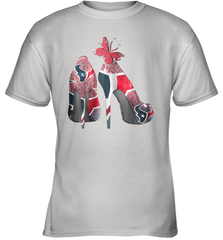 NFL Houston Texans High Heel Butterfly Rhinestone Tide Youth T-Shirt - NFLFanGift