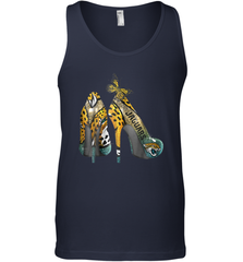 NFL Jacksonville Jaguars High Heel Butterfly Rhinestone Tank Top - NFLFanGift