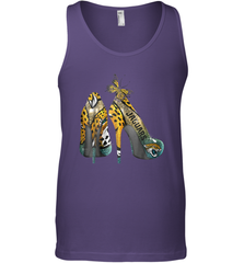 NFL Jacksonville Jaguars High Heel Butterfly Rhinestone Tank Top - NFLFanGift