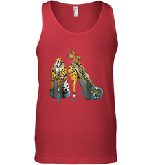NFL Jacksonville Jaguars High Heel Butterfly Rhinestone Tank Top - NFLFanGift