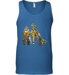NFL Jacksonville Jaguars High Heel Butterfly Rhinestone Tank Top - NFLFanGift