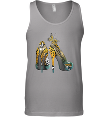 NFL Jacksonville Jaguars High Heel Butterfly Rhinestone Tank Top - NFLFanGift