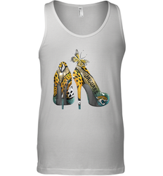 NFL Jacksonville Jaguars High Heel Butterfly Rhinestone Tank Top - NFLFanGift