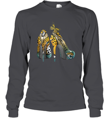 NFL Jacksonville Jaguars High Heel Butterfly Rhinestone Long Sleeve T-Shirt - NFLFanGift