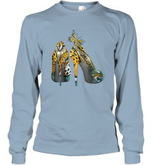 NFL Jacksonville Jaguars High Heel Butterfly Rhinestone Long Sleeve T-Shirt - NFLFanGift