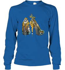 NFL Jacksonville Jaguars High Heel Butterfly Rhinestone Long Sleeve T-Shirt - NFLFanGift