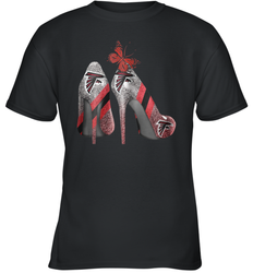 NFL Atlanta Falcons Rhinestone High Heels Youth T-Shirt - NFLFanGift