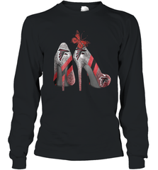 NFL Atlanta Falcons Rhinestone High Heels Youth Long Sleeve T-Shirt - NFLFanGift