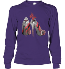 NFL Atlanta Falcons Rhinestone High Heels Youth Long Sleeve T-Shirt - NFLFanGift