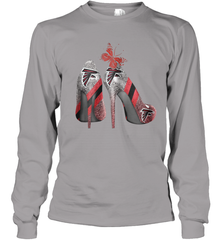 NFL Atlanta Falcons Rhinestone High Heels Youth Long Sleeve T-Shirt - NFLFanGift
