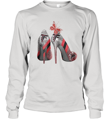 NFL Atlanta Falcons Rhinestone High Heels Youth Long Sleeve T-Shirt - NFLFanGift