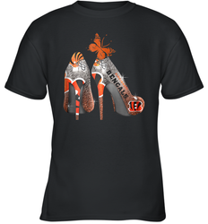 NFL Cincinnati Bengals Rhinestone High Heels Youth T-Shirt - NFLFanGift