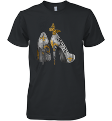 NFL New Orleans Saints High Heel Butterfly Rhinestone Tide Men's Premium T-Shirt - NFLFanGift