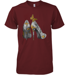 NFL New Orleans Saints High Heel Butterfly Rhinestone Tide Men's Premium T-Shirt - NFLFanGift