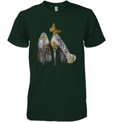NFL New Orleans Saints High Heel Butterfly Rhinestone Tide Men's Premium T-Shirt - NFLFanGift