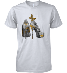 NFL New Orleans Saints High Heel Butterfly Rhinestone Tide Men's Premium T-Shirt - NFLFanGift