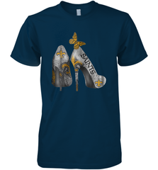 NFL New Orleans Saints High Heel Butterfly Rhinestone Tide Men's Premium T-Shirt - NFLFanGift