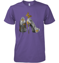 NFL New Orleans Saints High Heel Butterfly Rhinestone Tide Men's Premium T-Shirt - NFLFanGift