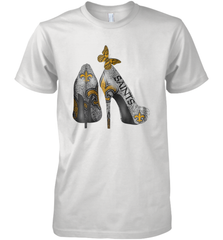 NFL New Orleans Saints High Heel Butterfly Rhinestone Tide Men's Premium T-Shirt - NFLFanGift