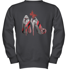 NFL Atlanta Falcons Rhinestone High Heels Youth Sweatshirt - NFLFanGift