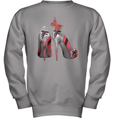 NFL Atlanta Falcons Rhinestone High Heels Youth Sweatshirt - NFLFanGift